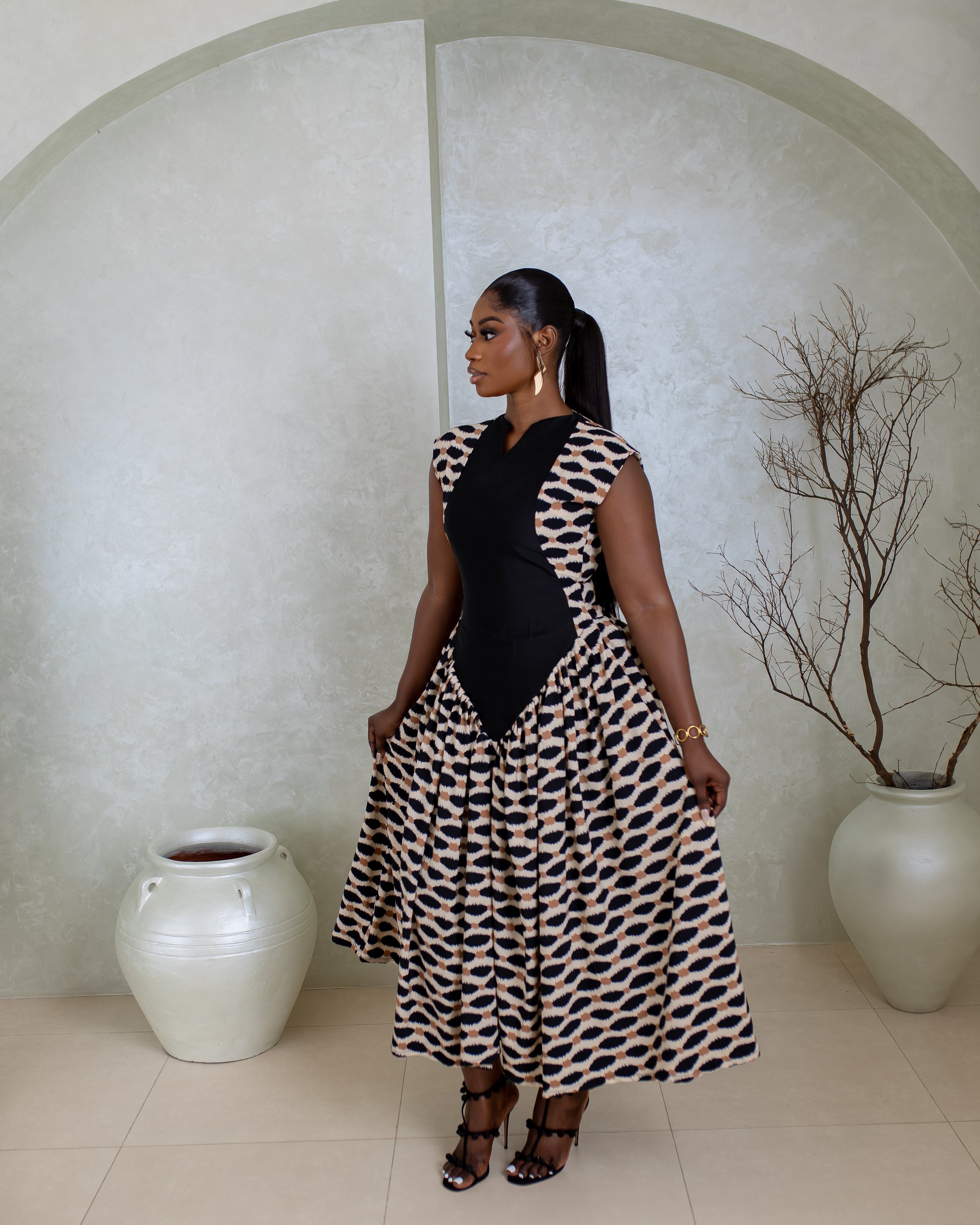 Maya Dress ( Desert Ripple Print)