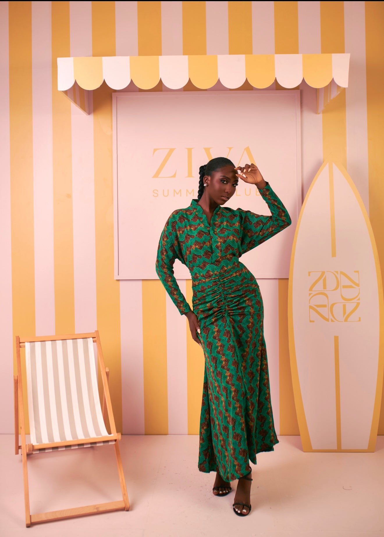 Velar Skirt Set (Emerald Mosaic Print)