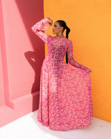Neriah Mesh Dress(Petal Mosaic Print)