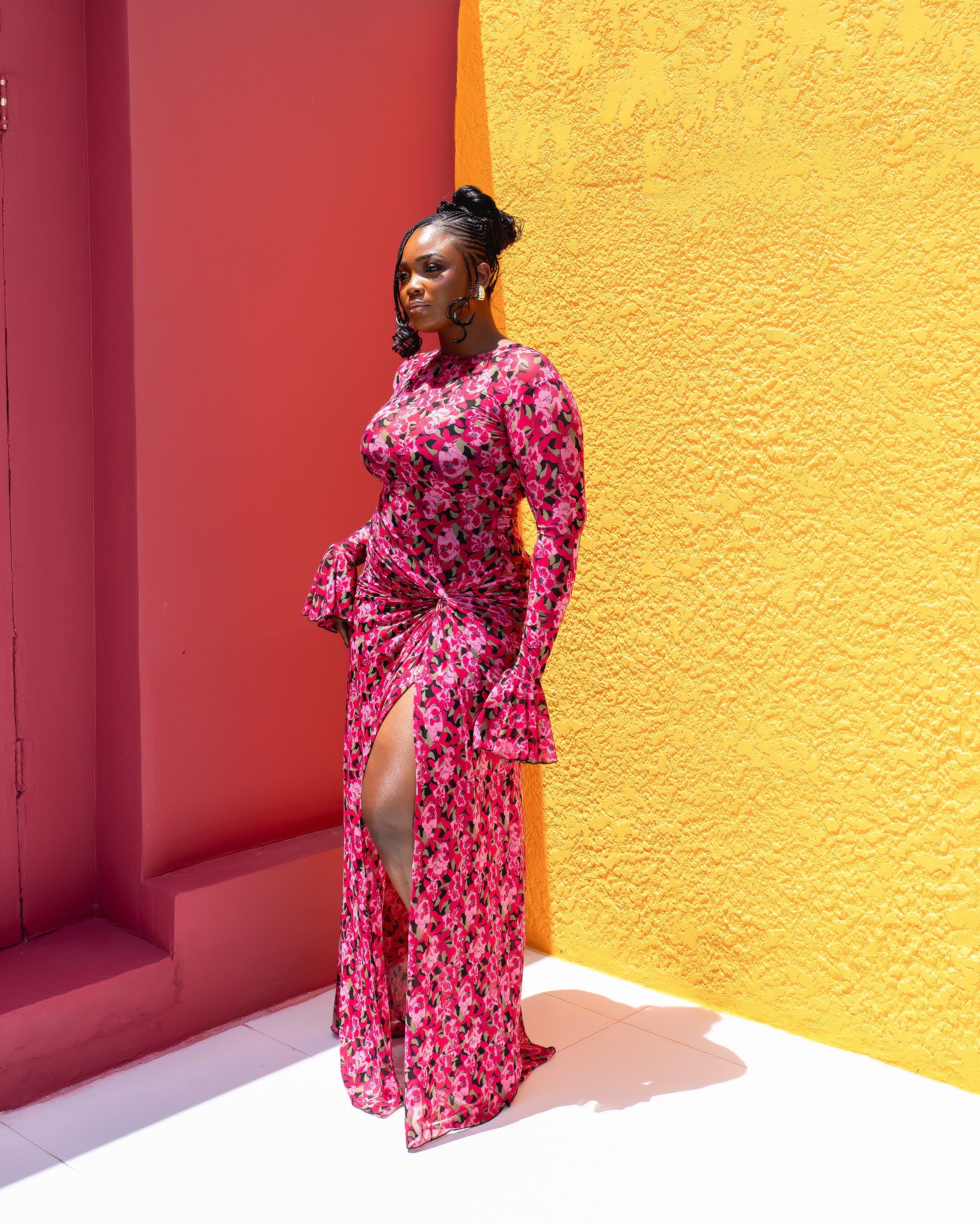 Milan Mesh Dress (Rosé Garden Print)