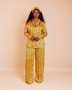 Beaded Silk Pj Set - Golden Maze
