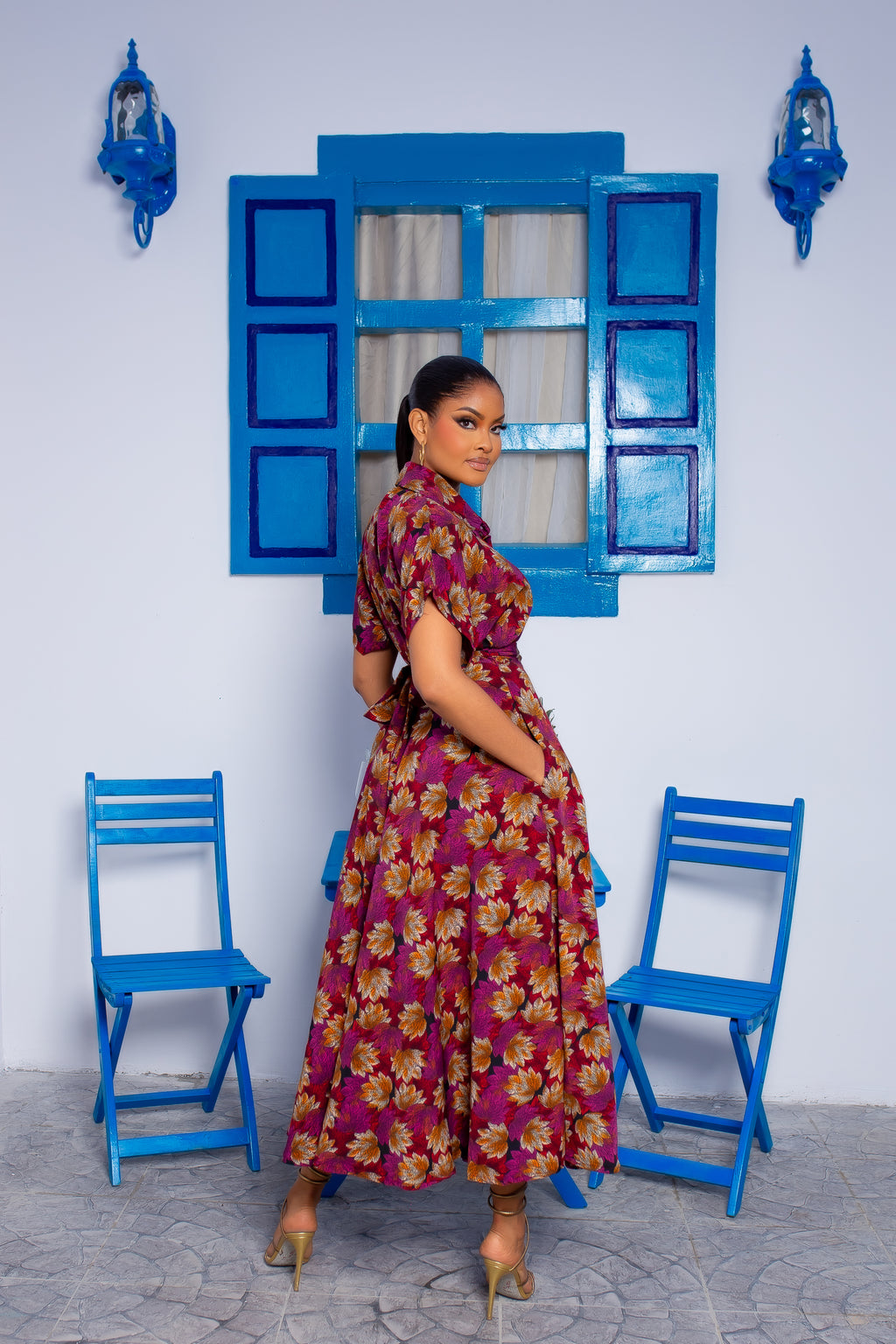 Shirt Dress (Sunset Leaf)