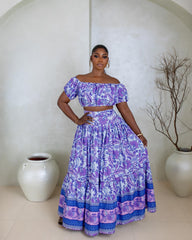 Mirai Skirt Set (Lavender Vine)