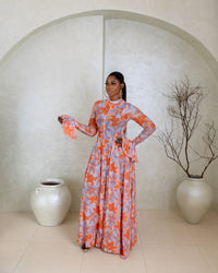 Neriah Mesh Dress (Coral Bloom Print)
