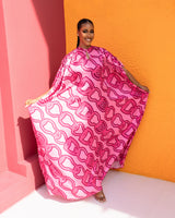 Aminah Silk Bubu(Pink Mosaic Print)