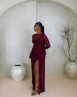 Milan Mesh Dress (Crimson Leopard Print)