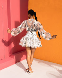 Ozinna Skirt Set (Ivory Blossom Print)