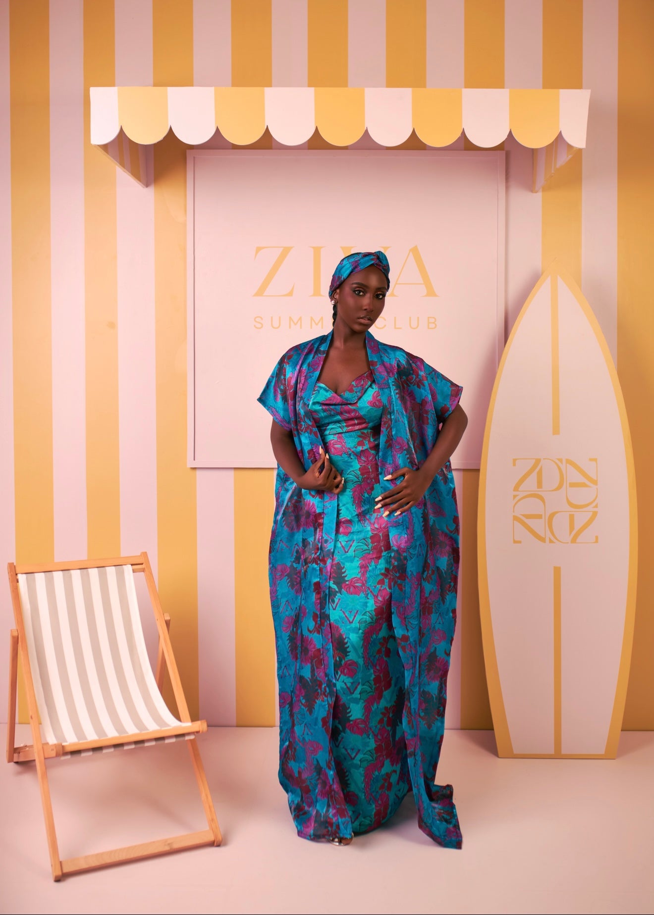 Amaya Dress & Kimono Set (Orchid Reef Print)