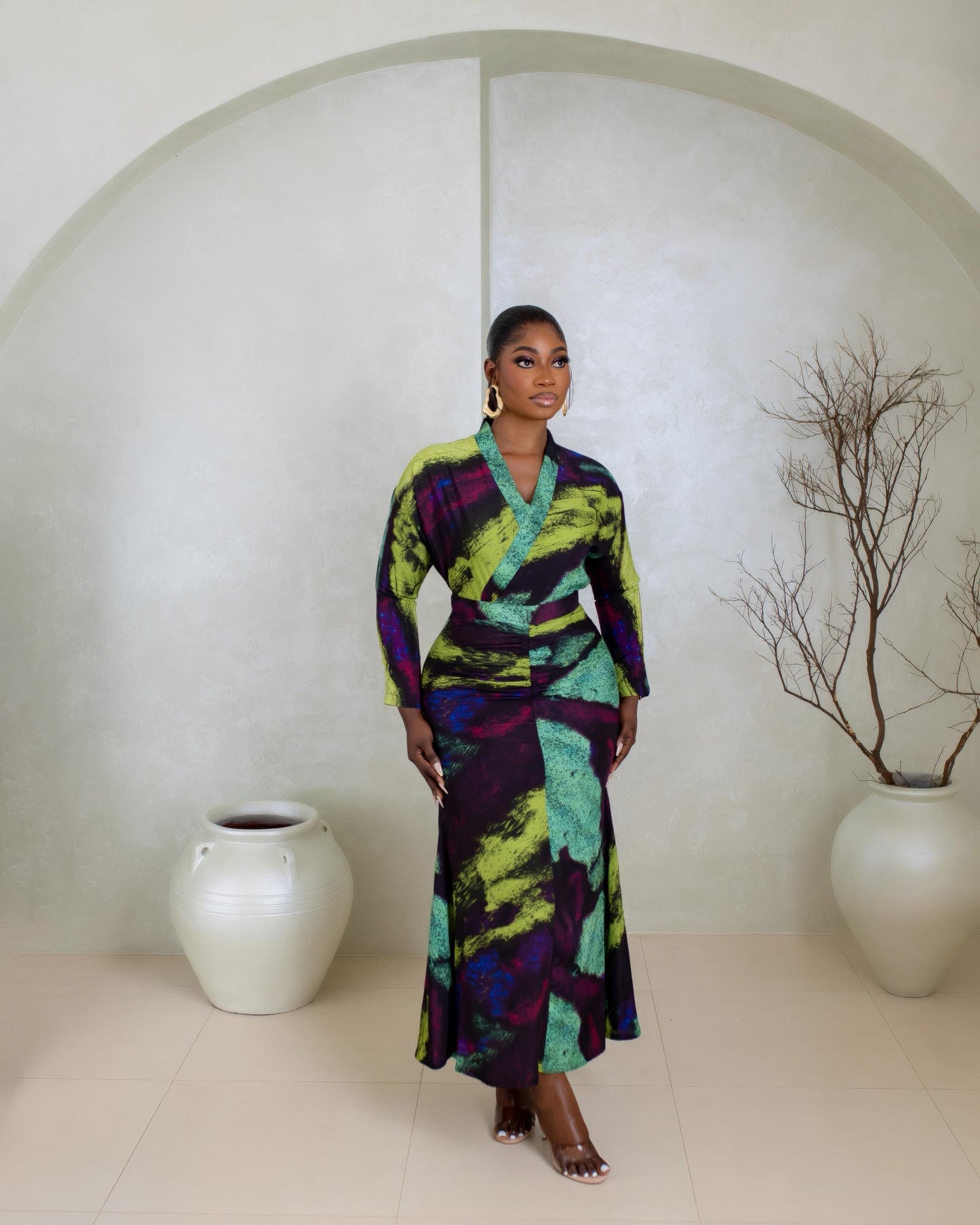 Velar Skirt Set(Ink Mirage Print)