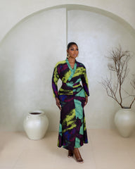 Velar Skirt Set(Ink Mirage Print)