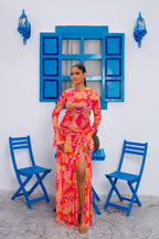 Milan Mesh Dress (Flamingo Bloom)