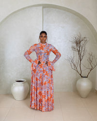 Neriah Mesh Dress (Coral Bloom Print)