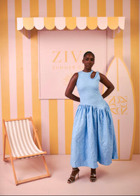 Zaraia Midi Dress (Bluebell Bloom Print)