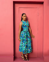 Elena Midi Dress(Laguna Bloom Print)