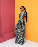 Milan Mesh Dress (Jade Mirage Print)