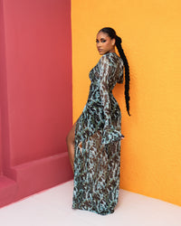 Milan Mesh Dress (Jade Mirage Print)