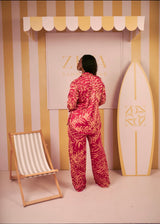 Silk PJ Set(Gilded Leaf Print)