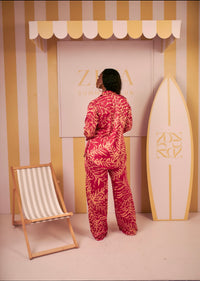 Silk PJ Set(Gilded Leaf Print)