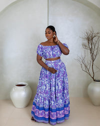 Mirai Skirt Set (Lavender Vine)