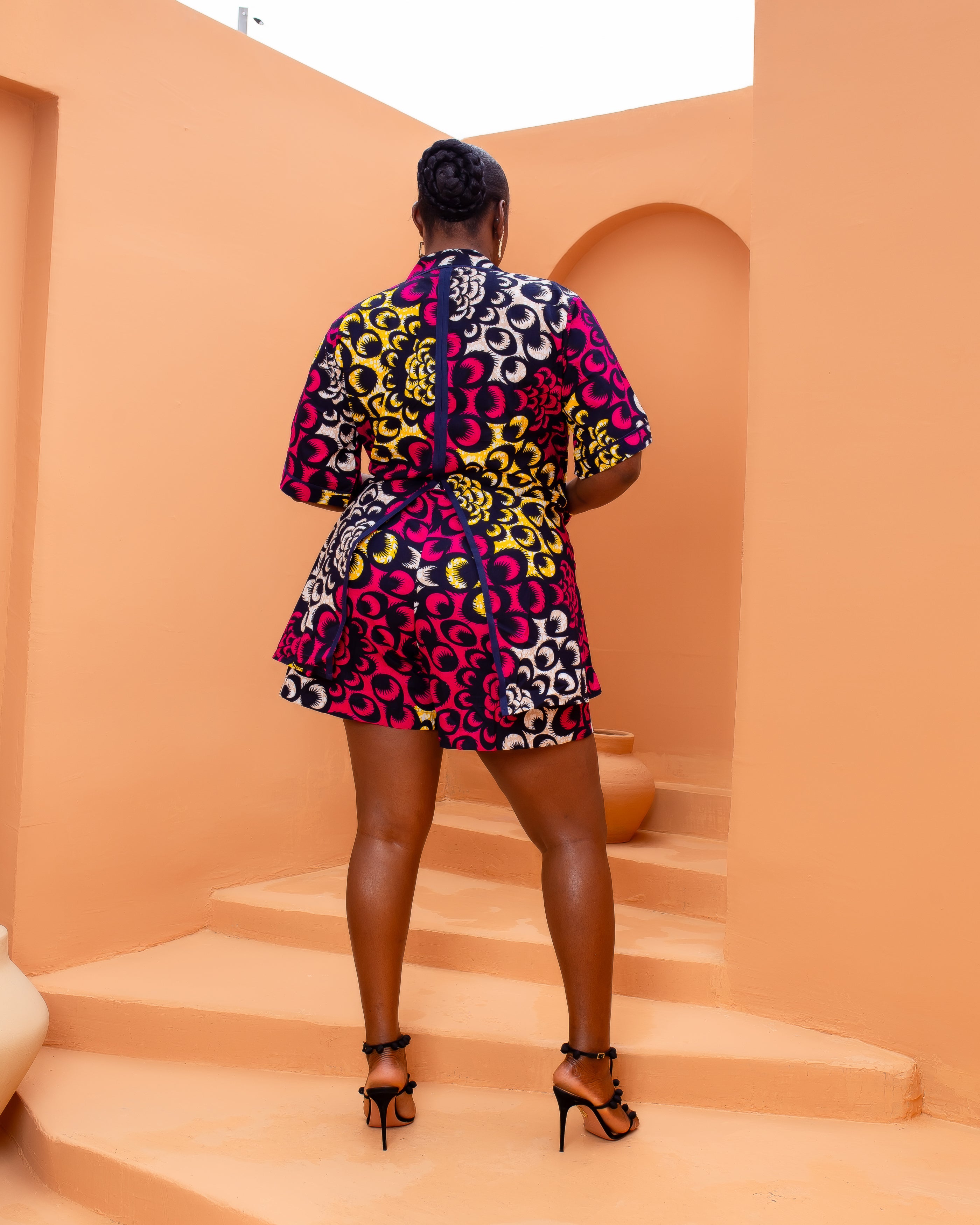 Aduke Ankara Short Set (sunset mosaic)
