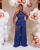 Eloide Jumpsuit(Cobalt Maze Print)
