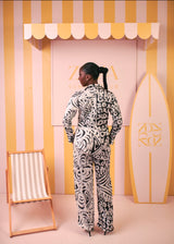 Silk PJ Set (Monochrome Muse Print)