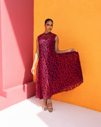 Ciel Lace Dress (Velvet Print)