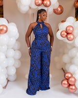 Eloide Jumpsuit(Cobalt Maze Print)