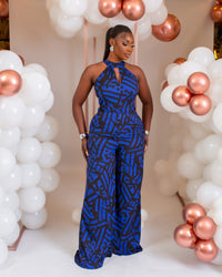 Eloide Jumpsuit(Cobalt Maze Print)