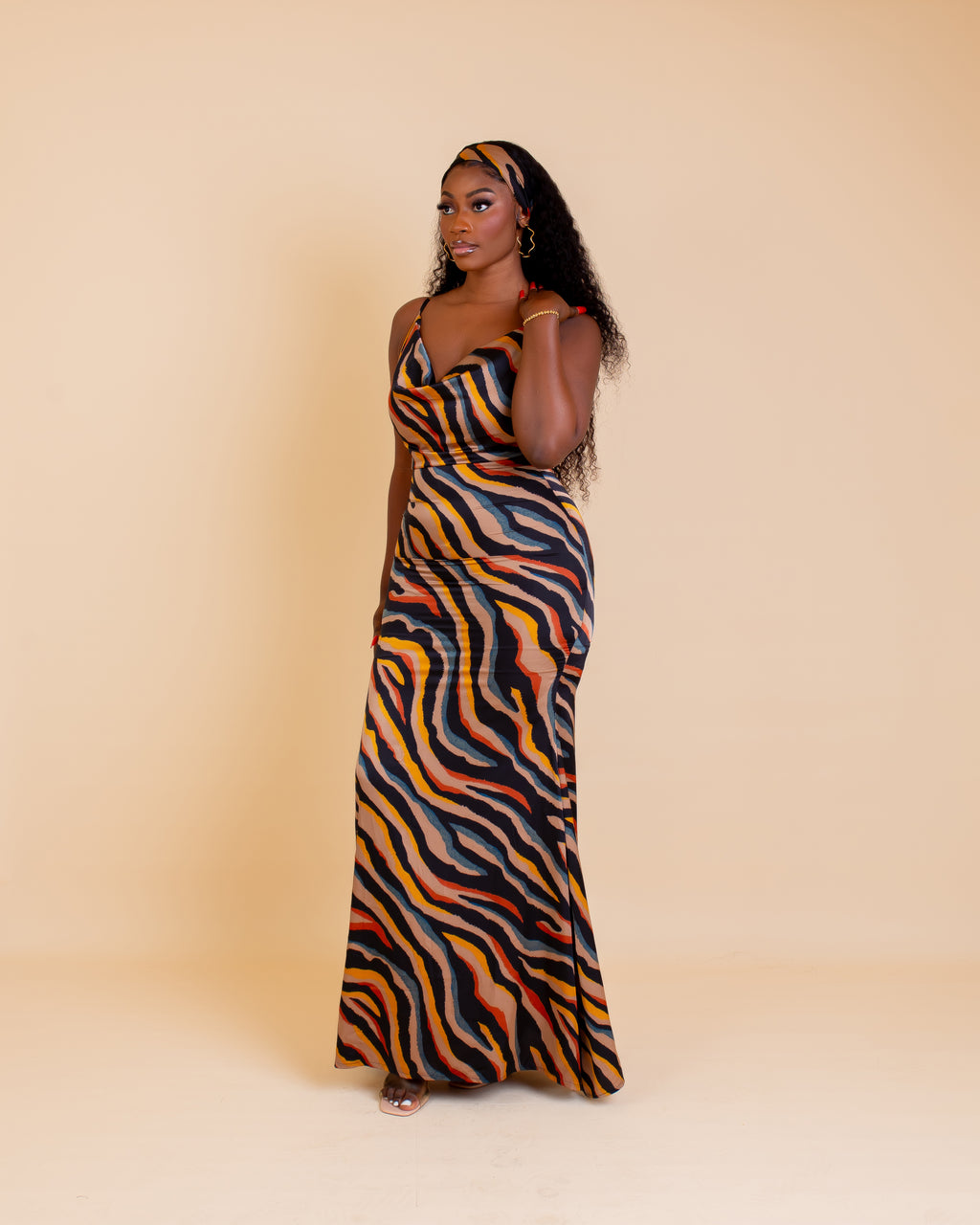 Kiyanah Silk Print Maxi
