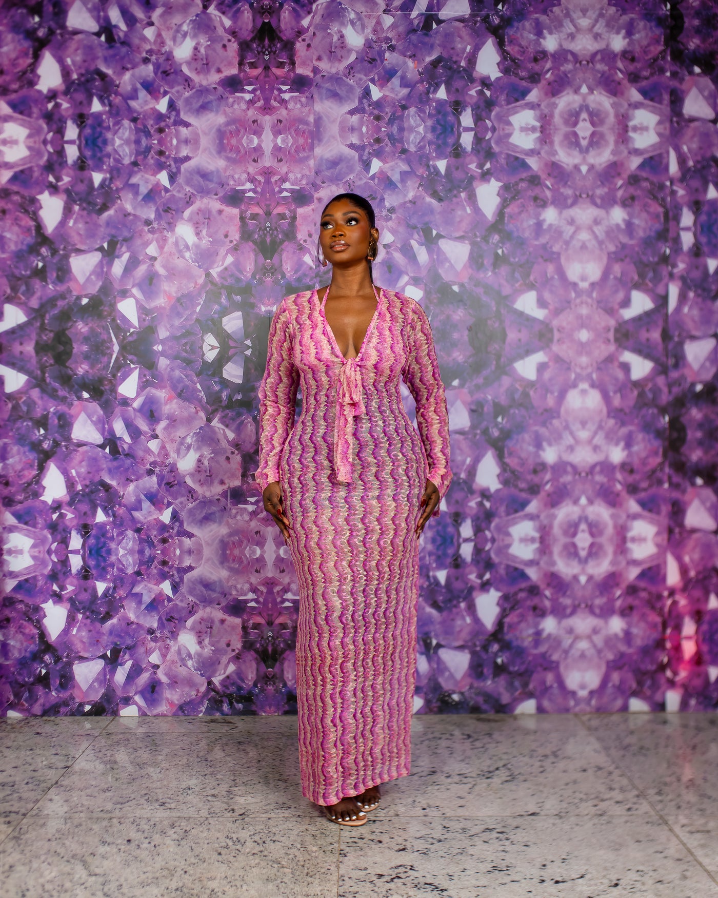 pink ripple dress EXCLUSIVE