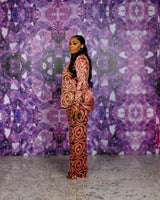 Tassle Silk PJ Set (Crimson Terra)