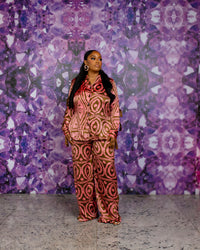 Tassle Silk PJ Set (Crimson Terra)