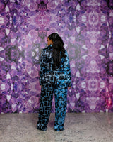 Fringe Silk PJ Set (Midnight Flux)