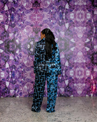 Fringe Silk PJ Set (Midnight Flux)