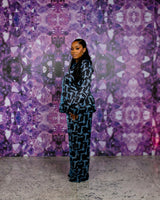 Fringe Silk PJ Set (Midnight Flux)