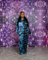 Fringe Silk PJ Set (Midnight Flux)