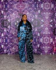 Fringe Silk PJ Set (Midnight Flux)