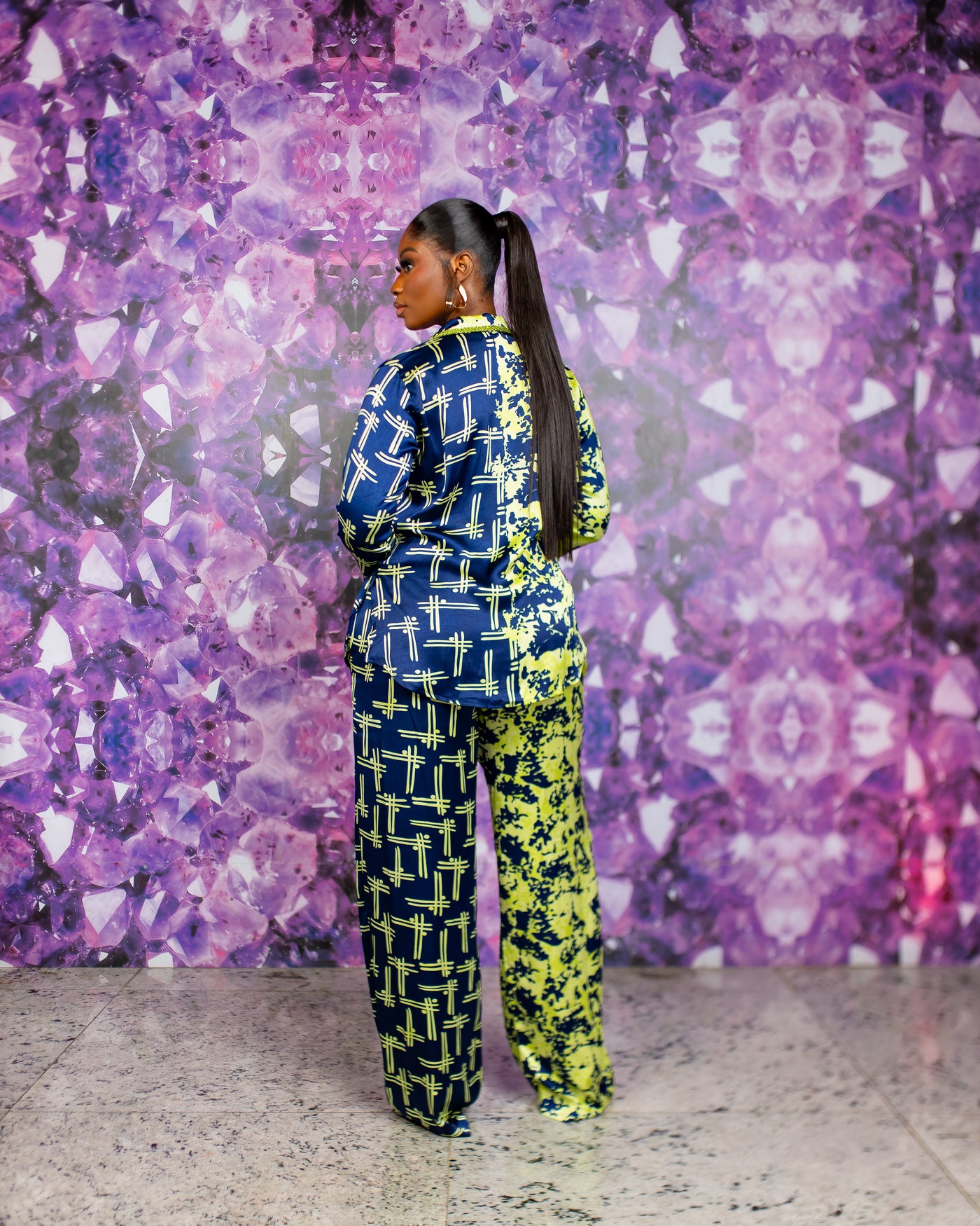 Beaded Neck PJ Set (Citrine Nightfall)