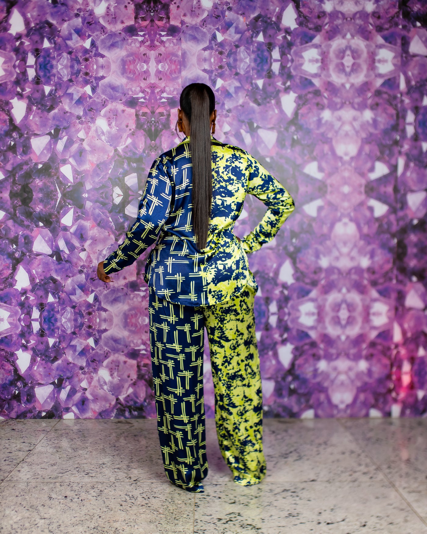 Beaded Neck PJ Set (Citrine Nightfall)