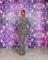 Nyra Dress (Zebra Wave)