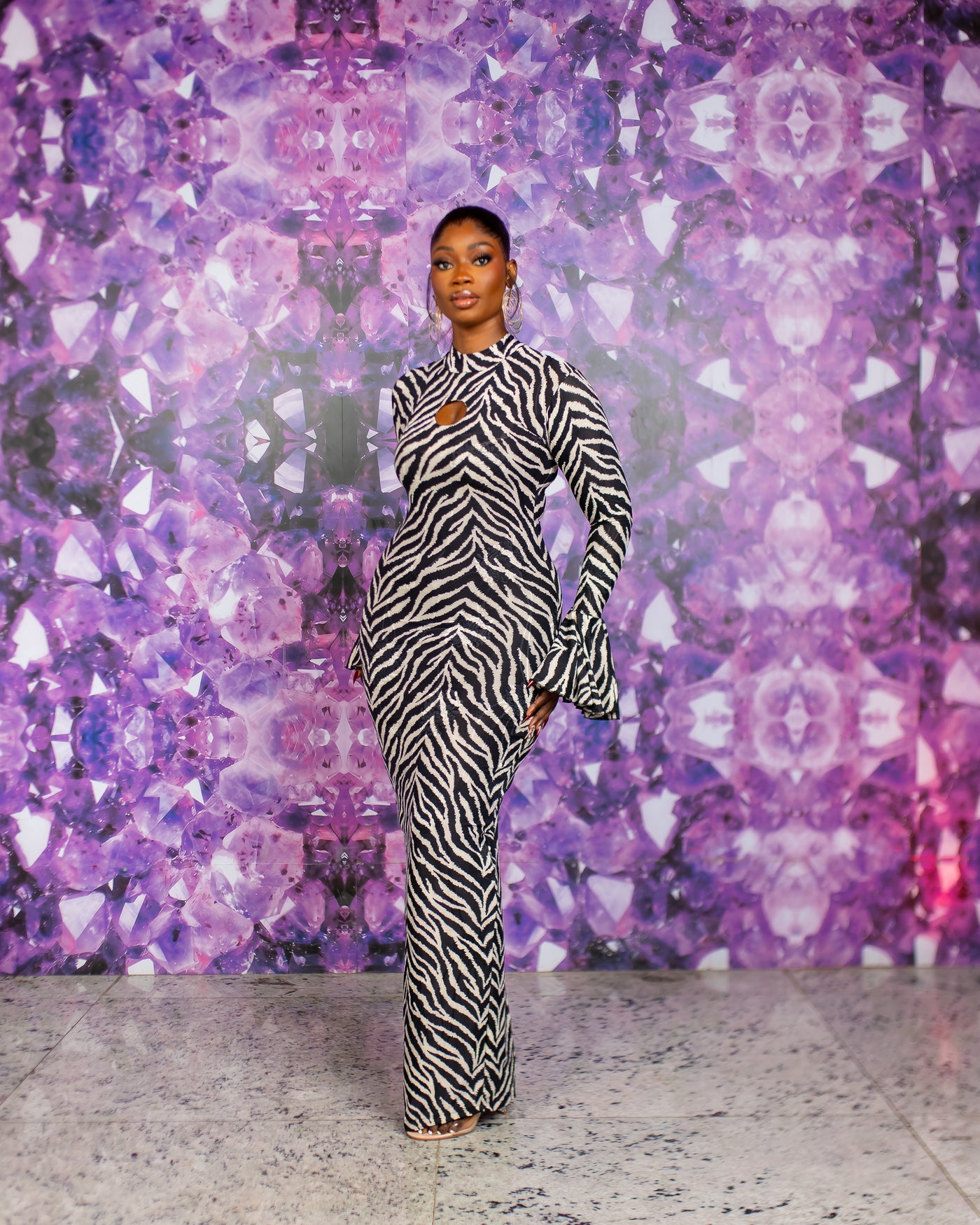 Nyra Dress (Zebra Wave)