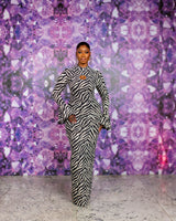 Nyra Dress (Zebra Wave)