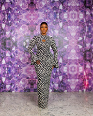 Nyra Dress (Zebra Wave)