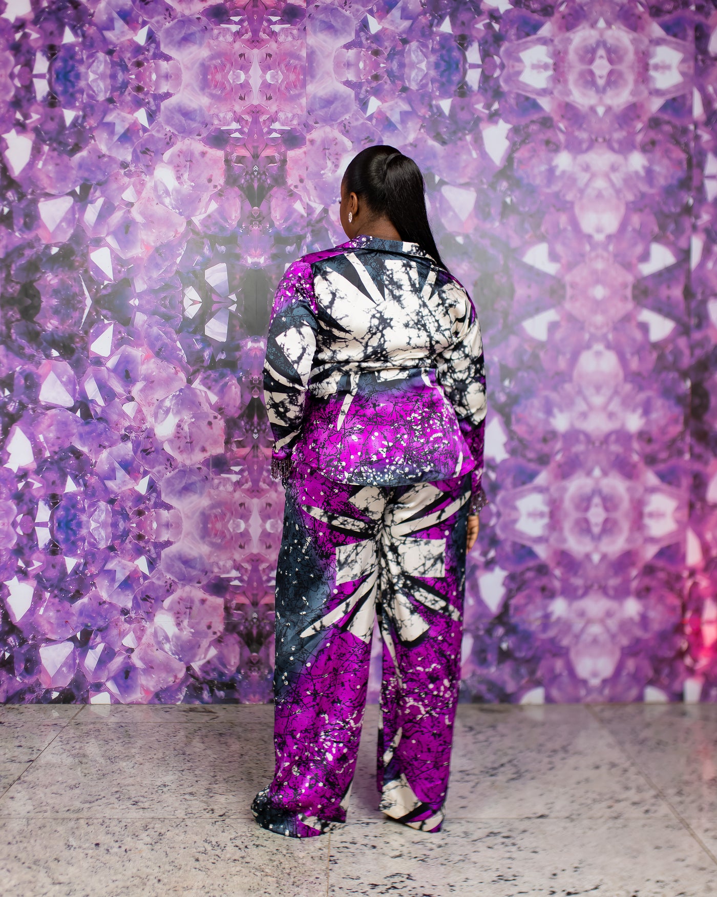 Autumn Silk PJ Set (Beaded Cuff)