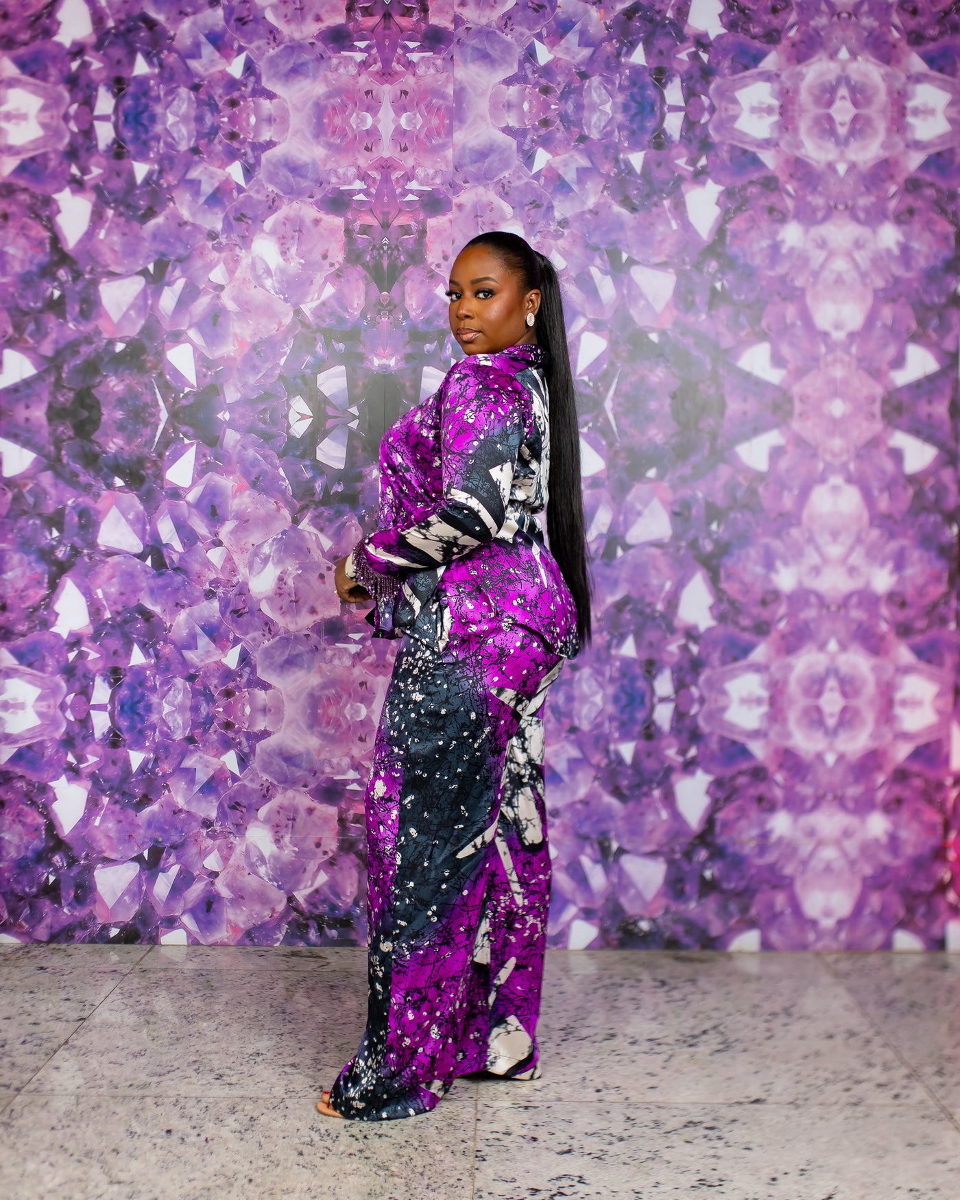 Autumn Silk PJ Set (Beaded Cuff)