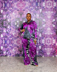 Autumn Silk PJ Set (Beaded Cuff)