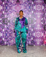 Tassle Silk PJ Set (Emerald Starlight)