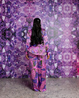 Beaded Neck PJ Set (Orchid Labyrinth)