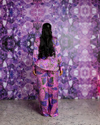 Beaded Neck PJ Set (Orchid Labyrinth)